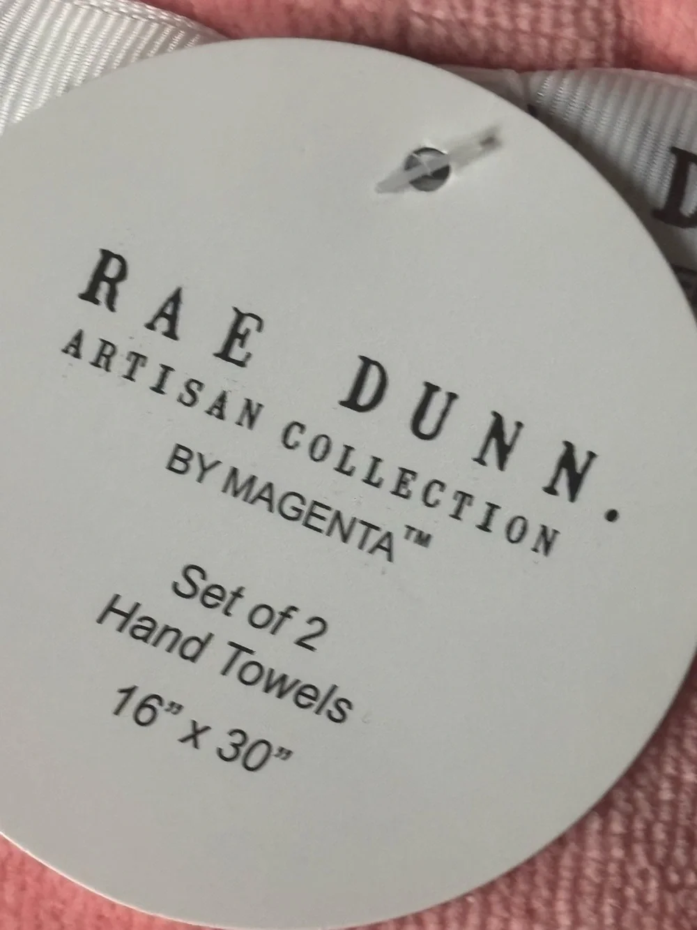 NWT Rae Dunn “Be My Valentine” Hand Towels Set of 2 | Pink Embroidered 16x30